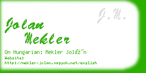 jolan mekler business card